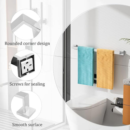 Alise Towel Bar Towel Racks for Bathroom Wall Mount 28 Inch,Brushed Nickel | SUS304 Stainless Steel Bathroom Towel Holder, Full Square Towel Rod Towel Hanger for Bathroom Lavatory Kitchen
