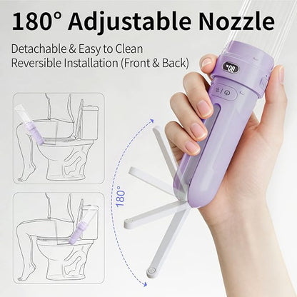 Portable Bidet for Travel,Personal Hygiene Sprayer Bottle for Women Men | Mobile Bidet Portable for Toilet,Electric Handheld High-Pressure Foldable USB-C Battery-Powered
