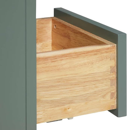ARIEL Hepburn 60-inch Bathroom Vanity with Sink,Solid Wood, 1.5-inch Carbon Black Quartz Countertop, Single Rectangular Porcelain Sink, Soft Closing Doors, Dovetail Drawers, Vintage Green