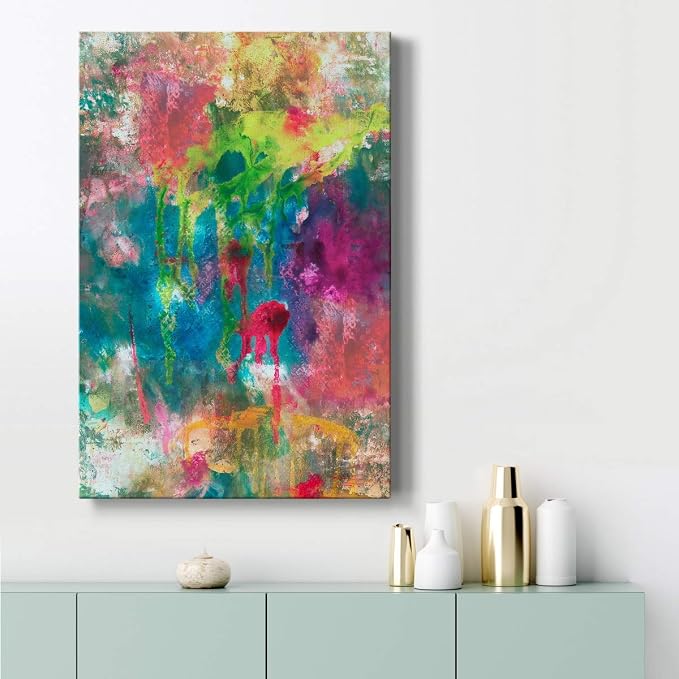 Renditions Gallery Canvas Abstract Wall Art Decorations Paintings & Prints Colorful Paint Splash Modern Canvas Wall Hanging Artwork for Bedroom Living Room Office Kitchen - 32"x48" LT02