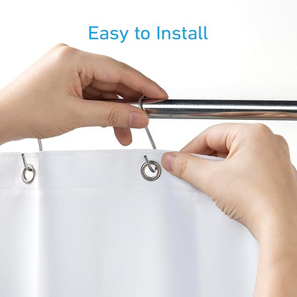 EHZNZIE Shower Curtain Liner Light Weight PEVA, Shower Liner 36x72 Inches, Waterproof, No Chemical Smell with 12 Rust Proof Metal Grommets for Bathroom Shower Curtain, White