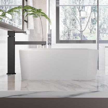 Vessel Sink 18.70x14.76 Inch, Square Ceramic Bathroom Vessel Sink, Drop-In Above Counter Vanity Sink for Bathroom, White Wash Basin Bowl