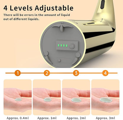 Automatic Liquid Soap Dispenser, 4-Level,Rechargeable | Plastic,13.5oz/400ml Gold Touchless Electric Hand & Dish Countertop Soap Dispensers with Sensor for Bathroom,Kitchen Sink
