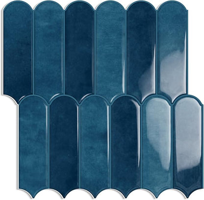 Blue Peel and Stick Backsplash Self Adhesive Wall Tiles 10-Sheet | Thick,Sticky,for Kitchen,Bathroom,Laundry,Sink,12"×12"