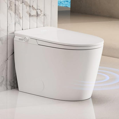 Luxury Smart Toilet, Bidet Toilet with ADA Chair Height, Auto Open/Close, 1000 Gram MaP Auto Flush, Warm Water/Dryer, Deodorization, Elongated Heated Seat, Smart Toilet with Bidet Built in | MAP 1000g Auto-Flush, Hot & Cold Bubble Spa Wash, ADA Height ...