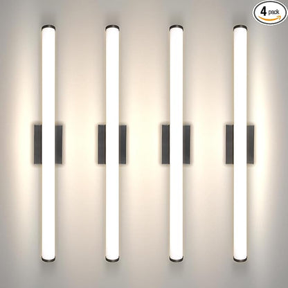ASD 36" LED Linear Vanity Light Fixture, Modern Bathroom Sconce — 3 Color 3000K-5000K, Dimmable, 30W 2100LM, Energy Star & ETL Listed — Over Mirror Makeup Bar for Bedroom, Cabinets — Black, 4 Pack