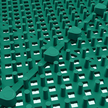 12-Pcs Interlocking Tile, Indoor/Outdoor Drainage Interlocking Floor Tiles 11.8" x 11.8", Anti-Slip Waterproof Soft PVC Splicing Flooring Tile for Garage Patio Pool Bathroom, Green