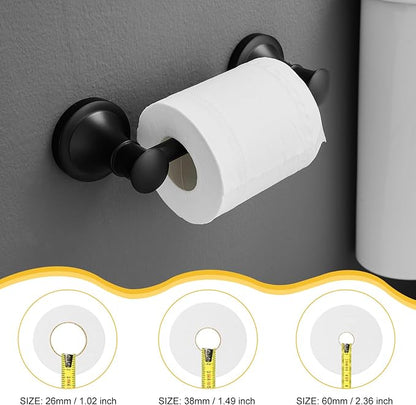 Bathroom Toilet Paper Holder Wall Mount Tissue Holder Matte Black | Rustproof Toilet Tissue Roll Holder, Flexible Double Post Pivoting Handle, Bathroom Accessories SUS304 Stainless Steel