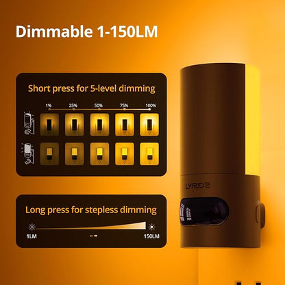 Plug-in LED Amber Night Light with Motion Sensor, Rotatable, Dimmable Backlit Nightlight, 1-150lm Adjustable Brightness for Bathroom, Bedroom, Hallway, Stairs, 2 Pack