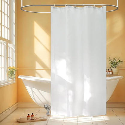 Seenus Waterproof Fabric Stall Shower Curtain Liner Long 36 x 78 inch, Washable Cloth Shower Liner with 2 Large Magnets, White Bathroom Shower Curtain for Single Stall