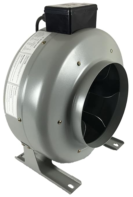 M-8 In-Line Duct Booster 8" Metal | 8 in metal inline duct fan delivers 720 CFM for quiet bathroom, spa, grow room, radon and other high-moisture applications.