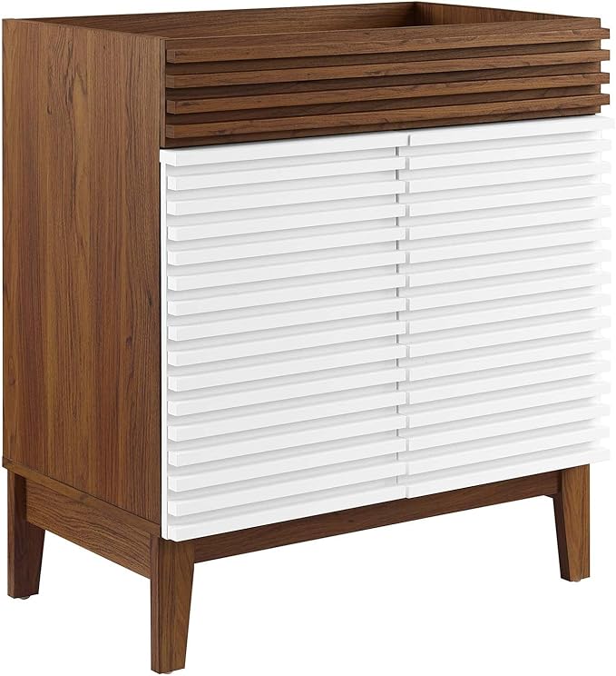 Modway Render 30" Bathroom Vanity in White Walnut - Sink Basin Not Included