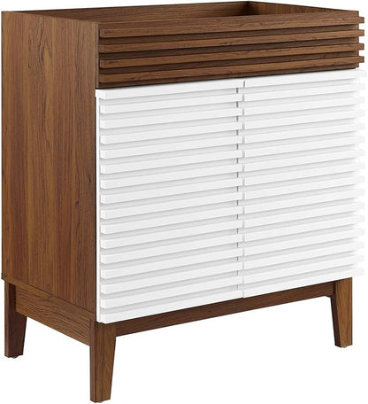 Modway Render 30" Bathroom Vanity in White Walnut - Sink Basin Not Included