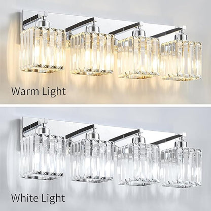 Bathroom Light Fixtures Crystal Modern Vanity Lighting Fixtures 4 Light Chrome Bathroom Vanity Light