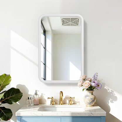 Casaphoria 30" H x 20" W Bathroom Medicine Cabinet with Mirror, Metal Frame Wall Medicine Cabinets Mirrors, Wall Mirror Cabinet, White