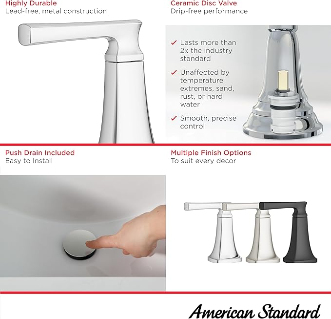 American Standard 7426801.295 Belmeade Two-Handle 8-Inch Widespread Bathroom Faucet, 1.2 GPM, Brushed Nickel