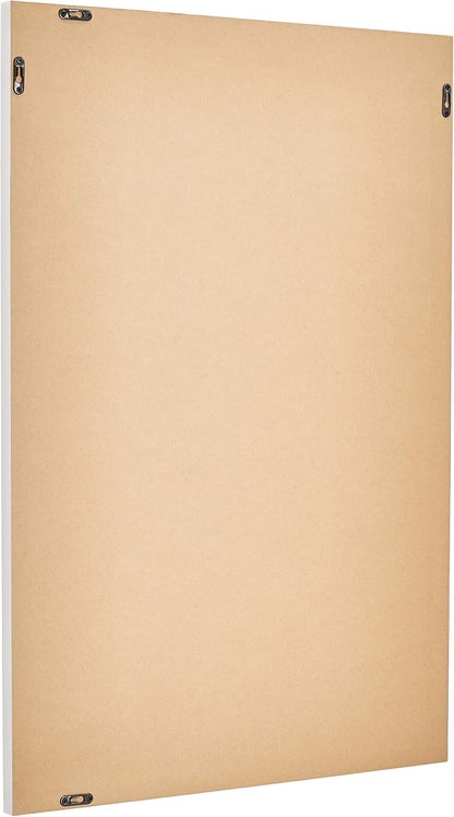 Amazon Basics Rectangular Wall Mount Mirror for Bedroom, Living Room, Entryway, 24" x 36", Standard Trim, White, Hangs Horizontally or Vertically