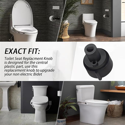 Replacement Knob(1PCS) Compatible with Brondell Bidet Toilet Seat Non-Electric Bidet(For the center plastic section only) - Black