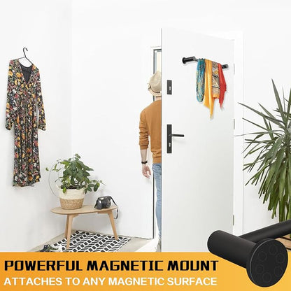 ULIBERMAGNET Magnetic Towel Holder, Magnetic Towel Bar Holder with Adjustable Length, Non-Slip Magnetic Curtain Flip Calendar Rod for Classroom Whiteboard, Refrigerator, Dishwasher, Laundry (2 Pack)