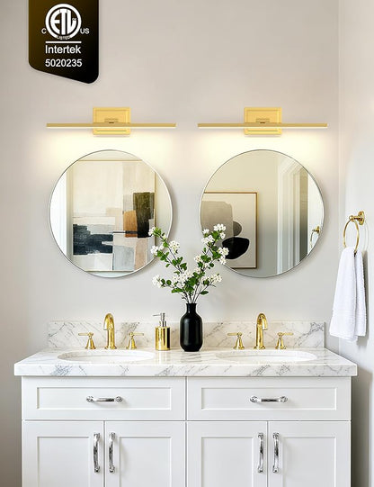 VOLISUN Bathroom Vanity Light 24 inch, 14W Dimmable 5CCT Led Bathroom Light Fixture Over Mirror, Gold Bar Vanity Light for Bathrooms-ETL Certificated