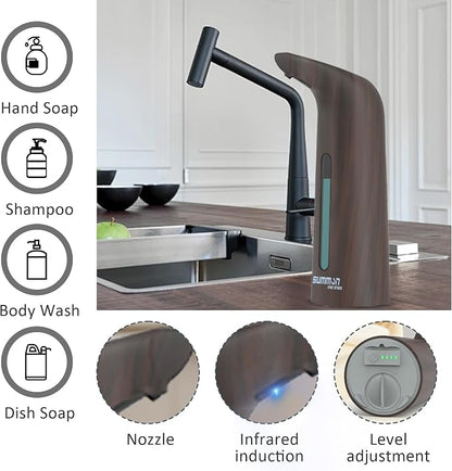Automatic Liquid Soap Dispenser, 4-Level,13.5oz Touchless | Plastic,400ml Electric Battery Operated Hand & Dish Countertop Soap Dispensers with Sensor for Bathroom,Kitchen Sink