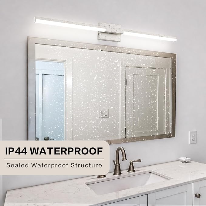 SOLFART Bathroom Light Fixture 40-Inch: Brushed Nickel Dimmable Vanity Lights for Bathroom, Built-in Dimmer, Thickened Aluminum Body, 360 Degree Rotation, ETL IP44