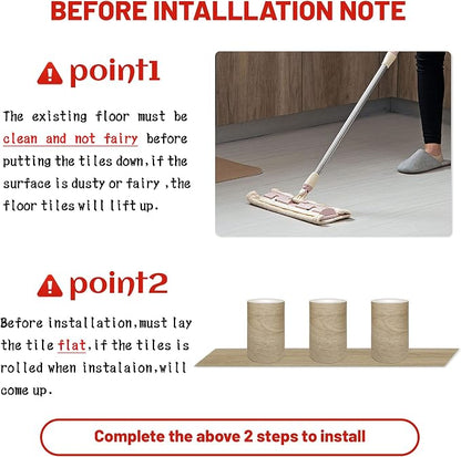 Lareko Peel and Stick Floor Tile, Waterproof Vinyl Plank Flooring | 12-Pack 18 Sq.Ft Self-Adhesive Laminate Vinyl Tiles,Realistic Wood Grain for DIY Bathroom, Laundry Room & Rental Upgrades