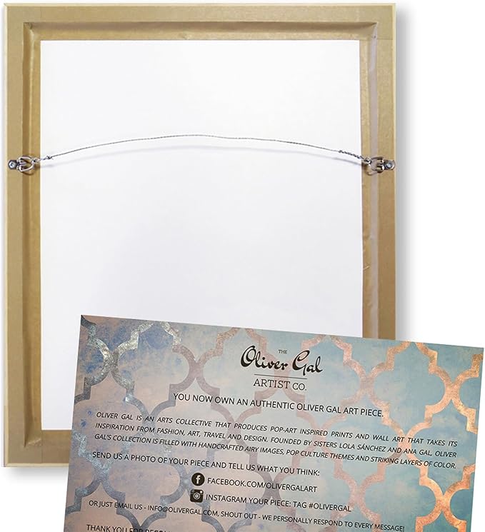 The Oliver Gal Artist Co. Typography and Quotes Contemporary Canvas Art - Couture Road Sign Rococo Gold, Wall Art for Living Room, Bedroom, and Bathroom, 24 in x 16, White and Gold Home Decor