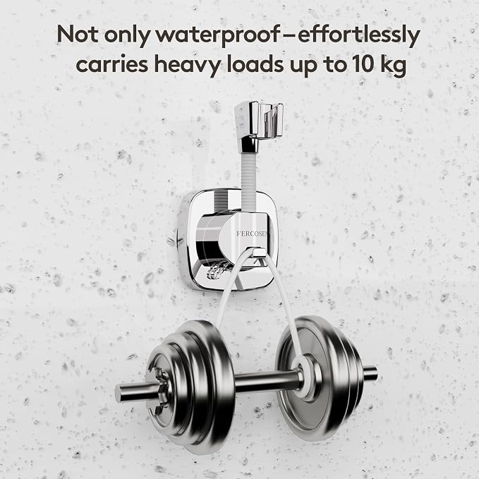 Shower Head Holder with Suction | 360° Swivel | Gray | Tool-free install in seconds, 360° swivel head, 10kg built-in storage hook, removable, rust-resistant, strong suction grip