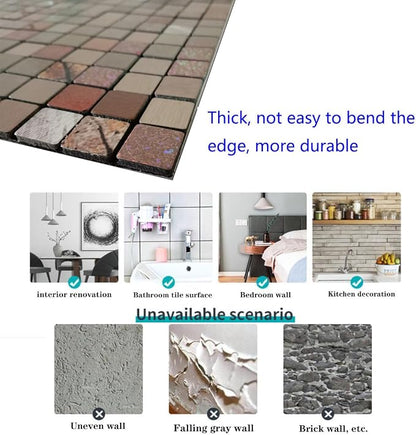10-Sheet Peel and Stick Backsplash Tile for Kitchen, Self-Adhesive Backsplash Tile, Stick on Bathroom Vanities，Fireplace, Laundry Table (Color-2)