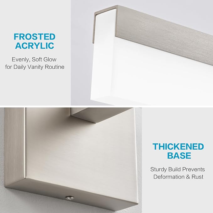 SOLFART Vanity Lights for Bathroom Retractable: 48 Inch 5CCT Brushed Nickel Led Bathroom Light Fixtures Dimmable Adjustable Head ETL Listed