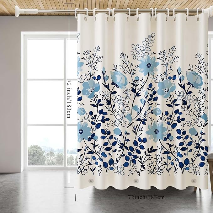 Shower Curtain Liner, 100% Waterproof Peva Shower Curtains with 3 Duty Heavy Bottom Magnets and 12 Rust Proof Grommets, 72x72 Weighted Shower Liner for Shower Stall, Bathtubs