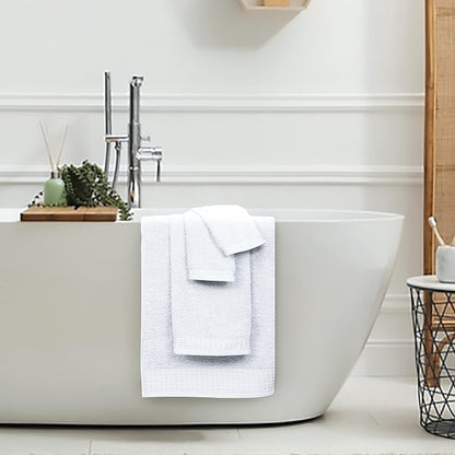 GLAMBURG 100% Cotton Ultra Soft 6 Pack Towel Set, Contains 2 Bath Towels 28x55 Inches, 2 Hand Towels 16x24 Inches & 2 Wash Coths 12x12 Inches, Compact Absorbent Lightweight & Quickdry - White