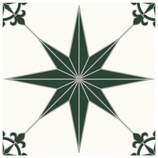 MORCART 40PCS,7.87" x 7.87" Peel and Stick Floor Tile, Green Stellar | DIY Vinyl Flooring Self-Adhesive Removable and Waterproof Tile Sticker for Bathroom, Kitchen, Wall, Bedroom, Stairs