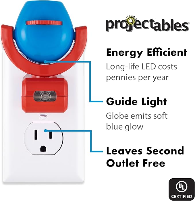 Projectables Mickey & Minnie Mouse Night Light with Dusk to Dawn Sensor | Plug In Night Light for Kids Room, Nursery, and Children's Bedroom, Mickey Mouse Room Décor, UL Certified, Energy Efficient