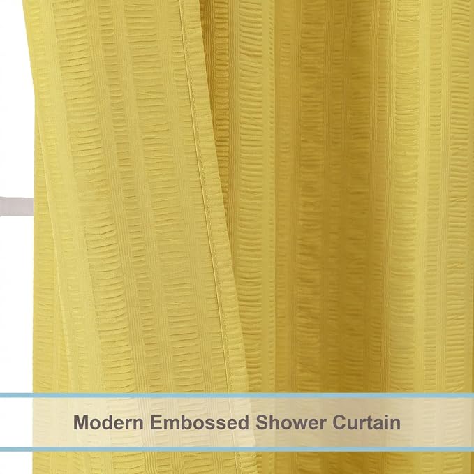 Aiyufeng Moga Lemon Yellow Shower Curtain, 3D Design Fabric Shower Curtains, Premium Spa Quality Modern Shower Curtains for Bathroom, 36"x72", Lemon Yellow