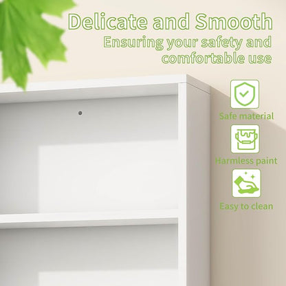 Bathroom Wall Cabinet, Medicine Cabinet, with Mirror & Towel Bar, White