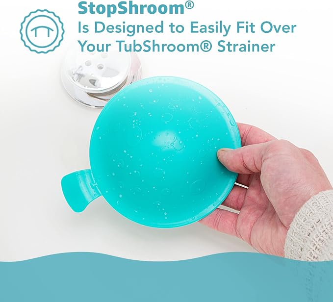 StopShroom STBLU232 Universal Stopper Plug Cover for Bathtub, Bathroom and Kitchen Drains, Aqua