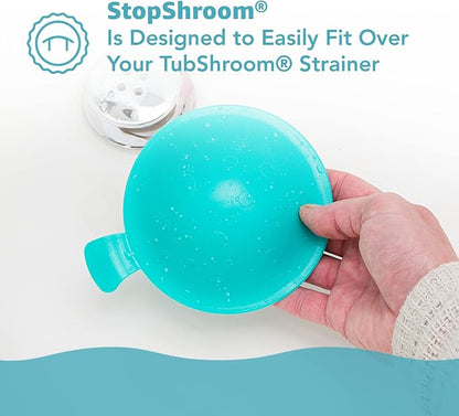 StopShroom STBLU232 Universal Stopper Plug Cover for Bathtub, Bathroom and Kitchen Drains, Aqua