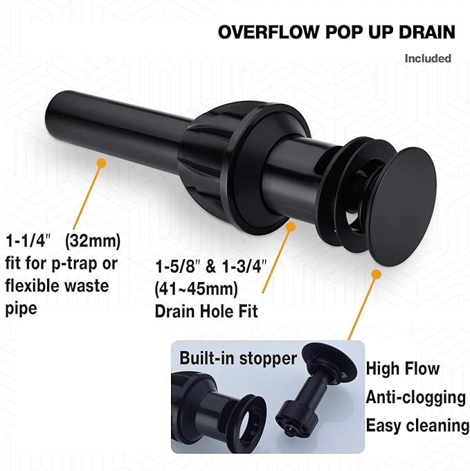 TRUSTMI 2 Handle 8-Inch Widespread Bathroom Faucet Matte Black 3 Hole Brass Bathroom Vanity Sink Faucet with 360° Swivel Spout, Include Overflow Drain and cUPC Supply Lines