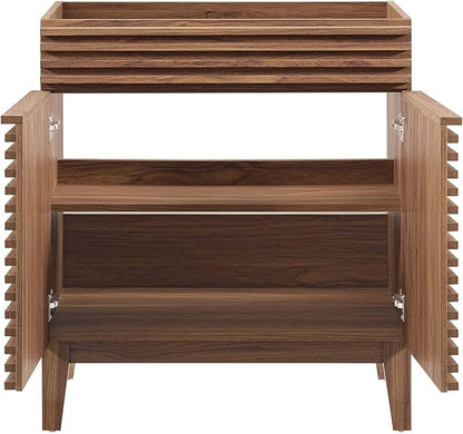 Modway Render 30" Bathroom Vanity in Walnut - Sink Basin Not Included