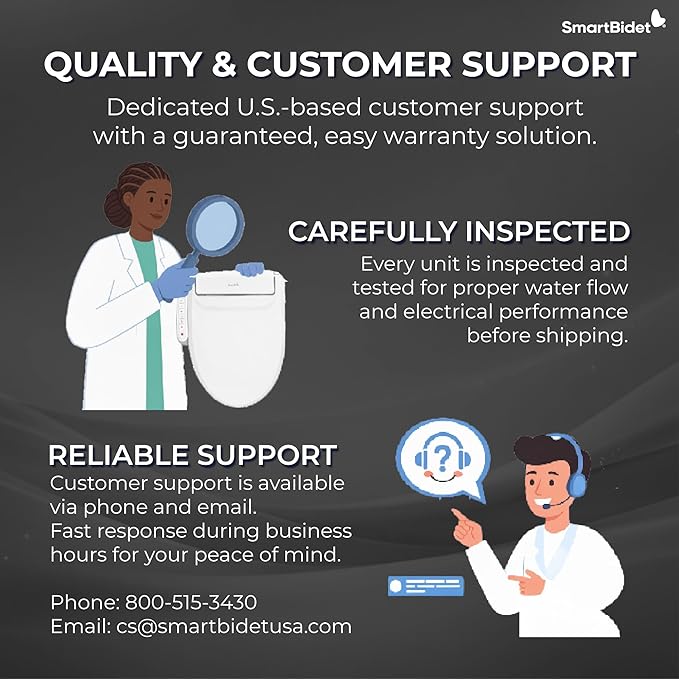 SmartBidet® SB-3000 Electric Smart Bidet Toilet Seat for Elongated Toilets with Remote Control with Screen, Unlimited & On Demand Warm Water