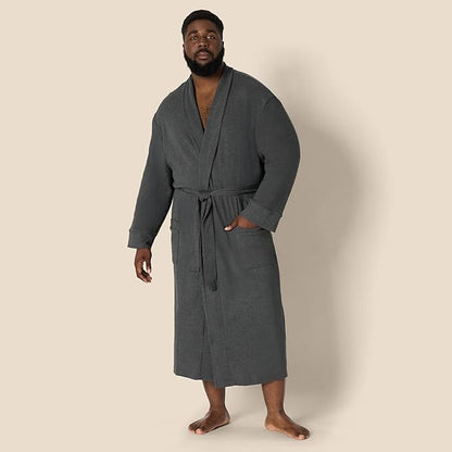 Amazon Essentials Men's Lightweight Cotton Waffle Bathrobe (Available in Big & Tall)
