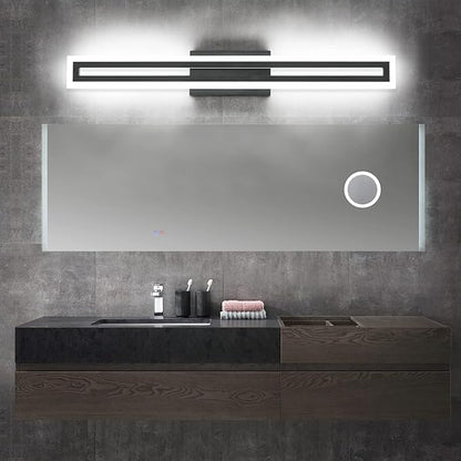 SOLFART Bathroom Vanity Light Fixtures Vanity Lights for Mirror Bathroom Lighting Black Led Light 6000K