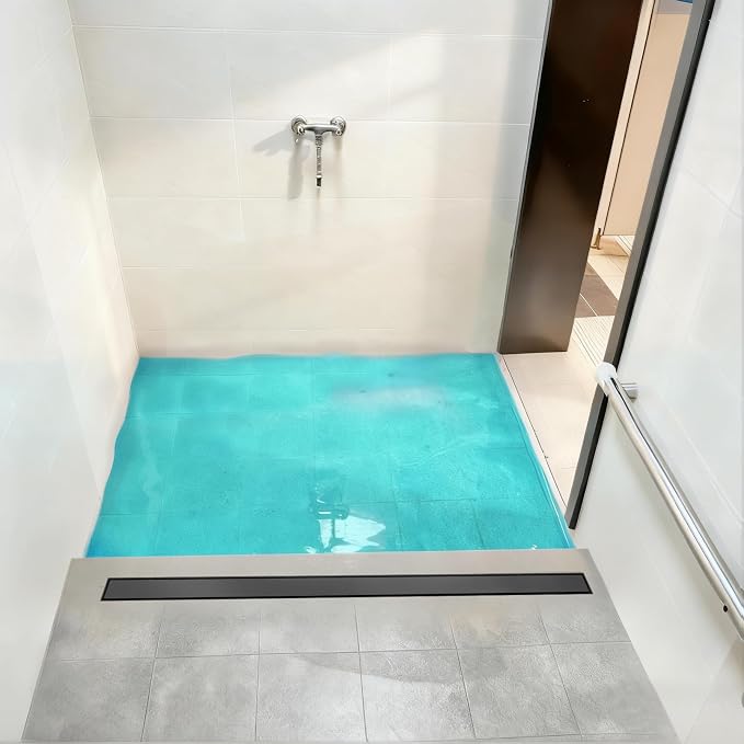 DLONE® Linear Shower Drain - 72 Inch Matte Black, with Tile Insert Panel | AISI 304 Stainless Steel Linear Drain, Rectangle Shower Floor Drain, with Adjustable Feet, Fits Bathroom & Balcony etc