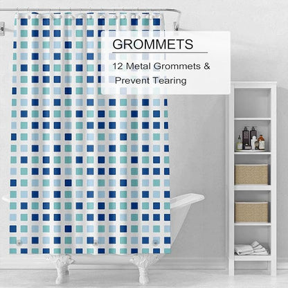 Shower Curtain Liner, 4G PEVA Shower Liner, Plastic Peva Waterproof Shower Curtains, 72x72 inch with Grommet Holes 3 Magnetic Weights