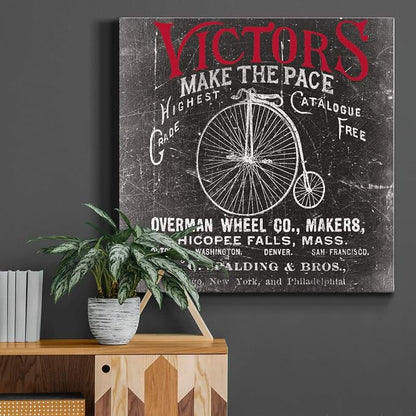 Renditions Gallery Antique Bicycle Wall Art, Premium Gallery Wrapped Canvas Decor, Ready to Hang, 40 in H x 40 in W, Made in America Print