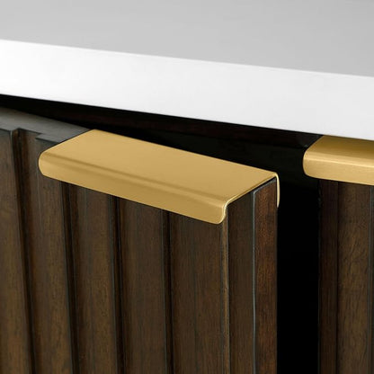 OVE Decors Indy 24 in. Undermount Single Sink Bathroom Vanity with White Engineered Marble Top, Dark Walnut