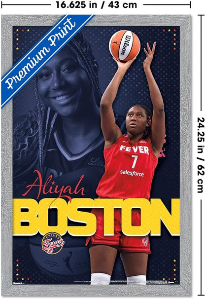 Trends International WNBA Indiana Fever - Aliyah Boston 25 Wall Poster, 22.4L x 14.7W, Gray Framed Version