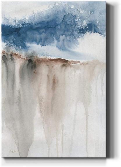 Renditions Gallery Canvas Nature Wall Art Modern Paintings Decorations Rough Blue Water Cliff Canvas Abstract Wall Hanging Artwork Prints for Bedroom Living Office Kitchen - 8"x12" LT02